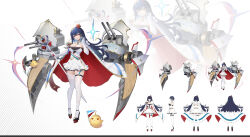 Rule 34 | &gt; &lt;, 1girl, absurdres, artillery, azur lane, black footwear, blue hair, breasts, cape, cleavage, commentary request, crown, dress, elbow gloves, flag, fleur-de-lis, garter straps, gloves, heart, high heels, highres, holding, holding flag, holding scepter, lace, lace-trimmed thighhighs, large breasts, long hair, looking at viewer, manjuu (azur lane), microdress, mini crown, original, rigging, scepter, shoes, short dress, simple background, sketch, solo, thighhighs, turret, white background, white dress, white garter straps, white gloves, white thighhighs, wuyawu
