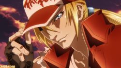 Rule 34 | 1boy, baseball cap, blonde hair, blue eyes, fatal fury, hat, looking at viewer, oobari masami, snk, terry bogard, the king of fighters, the king of fighters xv