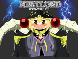 Rule 34 | 10s, 1girl, ainz ooal gown, ainz ooal gown (cosplay), angry, bad id, bad pixiv id, blonde hair, brown eyes, cosplay, doma umaru, electricity, gem, himouto! umaru-chan, komaru (himouto! umaru-chan), long sleeves, looking at viewer, orb, overlord (maruyama), parody, short hair, title parody, upper body