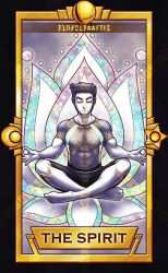 Rule 34 | 1boy, abs, barefoot, black border, border, closed eyes, closed mouth, cloud, cloudy sky, commentary, crescent, crossed legs, double ok sign, english commentary, english text, flower, frown, full body, large pectorals, limited palette, lotus, lotus position, male focus, muscular, muscular male, nintendo, pectorals, quas-quas, shirt, short hair, short sleeves, shorts, sitting, sky, smash ball, solo, star (symbol), straight-on, super smash bros., t-shirt, tarot, tarot (medium), thick eyebrows, wii fit, wii fit trainer, wii fit trainer (male)