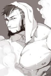 Rule 34 | 1boy, abs, bandaid, bandaid on cheek, bandaid on face, bara, bare pectorals, beard, black hair, bulge, cyphers, damian doyle (cyphers), dark-skinned male, dark skin, facial hair, gomtang, large pectorals, male focus, male pubic hair, mature male, mohawk, muscular, muscular male, navel, navel hair, nipples, pectoral cleavage, pectorals, penis, pubic hair, short hair, sideburns, sidepec, solo, stomach, stubble, thick thighs, thighs, third-party source