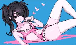 ame-chan_(needy_girl_overdose) armband black_hair hair_over_one_eye swimsuit twintails