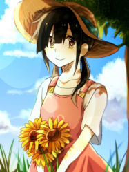 Rule 34 | 1girl, black hair, blush, brown eyes, hat, kagerou project, overalls, short hair, smile, tateyama ayano, twintails, vocaloid
