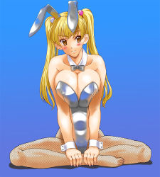 Rule 34 | 1girl, animal ears, blonde hair, blush, breasts, collar, fake animal ears, hair bobbles, hair ornament, kamia (not found), large breasts, pantyhose, playboy bunny, rabbit ears, solo, tagme, twintails