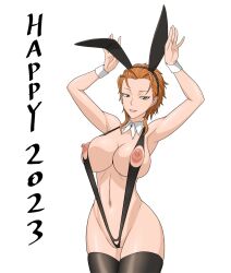 Rule 34 | 1girl, 2023, breasts, chinese zodiac, darkking, highres, highschool of the dead, large breasts, short hair, solo, year of the rabbit, yuuki miku (highschool of the dead)