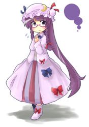 Rule 34 | 1girl, alternate hairstyle, ane, bad id, bad pixiv id, bespectacled, braid, crescent, female focus, glasses, hat, long hair, patchouli knowledge, purple eyes, purple hair, solo, touhou, twin braids, very long hair