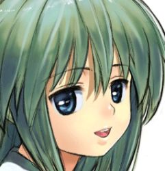 Rule 34 | 00s, animated, animated gif, blinking, blue eyes, clannad, green hair, lasterk, lowres, portrait, sakagami tomoyo, silver hair, solo