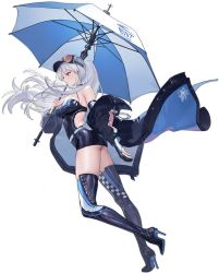 Rule 34 | 1girl, artist request, ass, asymmetrical gloves, azur lane, bare shoulders, bird, black footwear, boots, breasts, cleavage, enterprise (azur lane), enterprise (wind catcher) (azur lane), eyewear on head, full body, gloves, hat, high heel boots, high heels, highres, holding, holding umbrella, jacket, knee boots, kurumi (recycllamo), large breasts, leotard, long hair, looking to the side, off shoulder, official alternate costume, official art, ponytail, purple eyes, race queen, silver hair, standing, sunglasses, thigh boots, thighhighs, transparent background, umbrella, uneven gloves