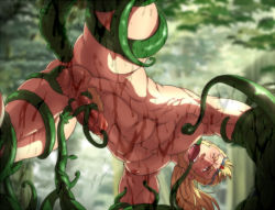 Rule 34 | 1boy, anal, bara, blonde hair, character request, erection, hana (artist), male focus, male penetrated, nude, outdoors, penis, restrained, slime, solo focus, sweat, tagme, tears, tentacle sex, tentacles, testicles, the end of dreams
