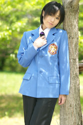 Rule 34 | blazer, cosplay, fujioka haruhi, highres, ouran high school host club, pants, photo (medium), school uniform, suzukaze yuuki