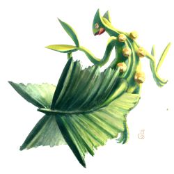 Rule 34 | commentary request, creatures (company), from behind, full body, game freak, gen 3 pokemon, highres, looking at viewer, looking back, masshu (shu 123426), nintendo, no humans, open mouth, pokemon, pokemon (creature), procreate (medium), sceptile, simple background, solo, white background