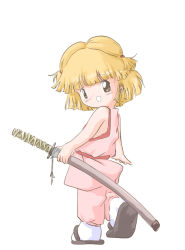 Rule 34 | 1990s (style), akazukin chacha, blonde hair, katana, ninja, orin (artist), standing, sword, takatani, weapon