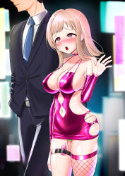 Rule 34 | 1boy, 1girl, absurdres, ahegao, arm at side, bag, bare shoulders, belt, black hair, black jacket, black pants, blonde hair, blue necktie, blurry, blurry background, blush, bodycon, breasts, brown eyes, buttons, cameltoe, choker, cleavage, closed mouth, clothing cutout, collarbone, collared shirt, condom box, controller, covered erect nipples, cowboy shot, detached sleeves, dress, earrings, english text, faceless, faceless male, fishnet thighhighs, fishnets, formal, green panties, half-closed eyes, hand up, happy, harigane mutsumi (harigane623), head out of frame, heart, heart-shaped pupils, heart choker, highres, holding, holding bag, idolmaster, idolmaster shiny colors, jacket, jewelry, large breasts, long hair, long sleeves, looking up, nail polish, navel, navel cutout, navel piercing, necktie, night, nose blush, o-ring dress, okamoto condoms, open mouth, outdoors, panties, pants, panty peek, piercing, producer (idolmaster), public indecency, pussy juice, red choker, red dress, red nails, red sleeves, red thighhighs, remote control, remote control vibrator, ring, rolling eyes, sakuragi mano, sex toy, shiny clothes, shirt, short dress, short hair, side cutout, sidelocks, single thighhigh, skin tight, skindentation, sleeveless, sleeveless dress, smile, solo focus, standing, string panties, suit, sweat, symbol-shaped pupils, teeth, thigh strap, thighhighs, underwear, vibrator, vibrator under clothes, vibrator under panties, walking, waving, white shirt