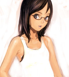 Rule 34 | black eyes, black hair, camisole, glasses, long hair, shiohara shin&#039;ichi, solo, tagme
