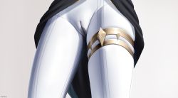 Rule 34 | 1girl, cameltoe, cleft of venus, close-up, crotch, female focus, genshin impact, highres, layla (genshin impact), lower body, pants, peeing, peeing self, solo, thighlet, thighs, wet, wet clothes, white pants, z282g