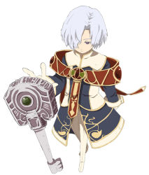 Rule 34 | 1boy, androgynous, artist request, bishounen, caina, caina (wild arms), coat, full body, gloves, hair over one eye, key, male focus, pants, purple eyes, serious, short hair, simple background, solo, white background, white hair, wild arms, wild arms 2