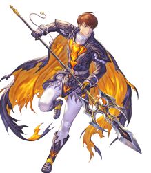 1boy black_cape brown_eyes brown_hair cape fire_emblem fire_emblem:_genealogy_of_the_holy_war fire_emblem_heroes highres multicolored_cape nintendo non-web_source official_alternate_costume official_art orange_cape quan_(fire_emblem) quan_(resplendent)_(fire_emblem) solo