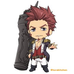 Rule 34 | 1boy, beard, blue eyes, brown hair, cannon, chibi, collar, epaulettes, facial hair, fate/grand order, fate (series), fringe trim, full body, goatee, huge weapon, jacket, long sideburns, long sleeves, looking at viewer, male focus, muscular, napoleon bonaparte (fate), open clothes, open jacket, open shirt, pants, pectoral cleavage, pectorals, scar, sideburns, solo, torakichi (ebitendon), weapon, white background