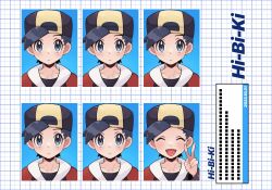Rule 34 | 1boy, :d, backwards hat, black hair, black headwear, black shirt, character name, closed mouth, collarbone, commentary request, creatures (company), ethan (pokemon), game freak, grey eyes, hand up, hat, highres, jacket, looking at viewer, male focus, multiple views, nintendo, open mouth, pokemon, pokemon hgss, red jacket, sana (37pisana), shirt, short hair, smile, tongue, v