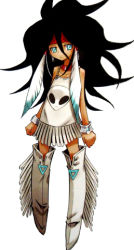 Rule 34 | 1girl, alien, blue eyes, long hair, lowres, native american, patch tribe, rutherford, shaman king, tagme