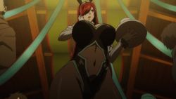 Rule 34 | 10s, 1girl, animal ears, animated, animated gif, bouncing breasts, bow, bowtie, breasts, cleavage, curvy, detached collar, elbow gloves, erza scarlet, fairy tail, fake animal ears, female focus, from below, gloves, hair over one eye, highleg, highleg leotard, large breasts, leotard, long hair, pantyhose, playboy bunny, rabbit ears, red hair, talking, thighs, tray, wrist cuffs