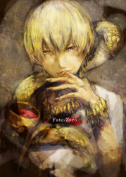 Rule 34 | 1boy, alcohol, bad id, bad pixiv id, blonde hair, bracelet, casual, cobra (animal), copyright name, cup, drinking glass, fate/zero, fate (series), gilgamesh (fate), jewelry, male focus, necklace, official alternate costume, red eyes, sin (hitonatsu), snake, solo, wine, wine glass