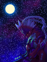 Rule 34 | 1other, artist name, backlighting, closed eyes, colored sclera, colored skin, cowboy shot, creatures (company), dark, electricity, from side, full moon, furry, game freak, gradient hair, half-closed eyes, hand on another&#039;s back, heart, highres, hug, koraidon, long hair, miraidon, moon, multicolored hair, night, nintendo, open mouth, orange eyes, outdoors, pokemon, pokemon (creature), profile, red hair, red skin, saki1008, signature, sky, standing, star (sky), starry sky, tongue, tongue out, u u, white hair, yellow sclera