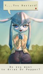 Rule 34 | 1girl, :3, absurdres, animal ears, animal nose, black pants, blue eyes, blue fur, blue hair, blue sclera, blue sky, body fur, bright pupils, bush, cardigan, collarbone, colored sclera, cowboy shot, creatures (company), day, english text, female focus, flat chest, furry, furry female, game freak, gen 4 pokemon, glaceon, hands up, highres, interlocked fingers, light rays, long hair, looking at viewer, nervous, nintendo, open cardigan, open clothes, open mouth, outdoors, own hands together, pants, pepper gecko72, personification, pokemon, pokemon (creature), profanity, raised eyebrows, shirt tucked in, sidelocks, sky, solo, speech bubble, standing, straight-on, sunlight, sweat, talking, teeth, tongue, twintails, white pupils, wide hips, yellow cardigan