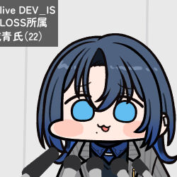 Rule 34 | 1girl, blue eyes, blue hair, blush stickers, chibi, ear piercing, hiodoshi ao, hololive, hololive dev is, interview, jazz jack, lowres, microphone, mole, mole under mouth, piercing, regloss, striped, virtual youtuber