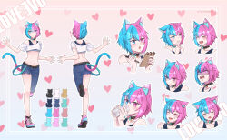 Rule 34 | 1boy, absurdres, angry, animal ears, blue eyes, blush, bra, cat ears, cat tail, choker, cotton candy, crop top, crossdressing, denim, drinking, drinking milk, eclapples, fangs, hair between eyes, happy, heart, heart necklace, highres, honestevolution, indie virtual youtuber, jeans, jewelry, milk, multicolored ears, multicolored eyes, multicolored hair, multicolored tail, necklace, notepad, pants, pink eyes, pink hair, pout, pouting, shorts, sigh, sighing, smile, solo, solo focus, sports bra, tail, thinking, trap, twitch.tv, underwear, virtual youtuber, wallpaper