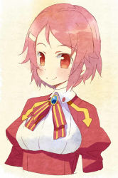 Rule 34 | 10s, 1girl, blush, cropped torso, freckles, hair ornament, hairclip, lisbeth (sao), meito (maze), no legs, pink hair, red eyes, short hair, sketch, smile, solo, sword art online, upper body