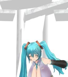 Rule 34 | &gt; &lt;, 1girl, 3d, animated, aqua eyes, aqua hair, between breasts, boots, bouncing breasts, breasts, cleavage, closed eyes, curvy, dekapaiyukari, detached sleeves, facominn, hair ornament, happy, hatsune miku, headset, huge breasts, jumping, long hair, lowres, necktie, necktie between breasts, panties, shiny skin, sidelocks, skindentation, skirt, smile, solo, striped clothes, striped panties, tagme, thick thighs, thigh boots, thighs, twintails, underwear, upskirt, very long hair, video, vocaloid, wide hips
