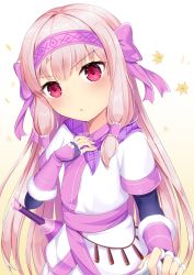 Rule 34 | 1girl, :t, absurdres, ainu clothes, blush, bow, commentary request, fate/grand order, fate (series), fingerless gloves, flower, fur trim, gloves, hair bow, hairband, highres, illyasviel von einzbern, ka03, long hair, long sleeves, looking at viewer, red eyes, sitonai (fate), solo, sword, very long hair, weapon, yellow flower