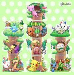 Rule 34 | :d, aquabluu, azurill, bellossom, bird, black eyes, blush stickers, bug, charmander, chespin, closed eyes, combee, commentary, creature, creatures (company), cutiefly, deviantart username, english commentary, fiery tail, fire, flabebe, flabebe (red flower), floating, flower, game freak, gen 1 pokemon, gen 2 pokemon, gen 3 pokemon, gen 4 pokemon, gen 5 pokemon, gen 6 pokemon, gen 7 pokemon, green background, handrail, happy, horns, klefki, legendary pokemon, looking at viewer, looking away, mew (pokemon), mushroom, mythical pokemon, nintendo, no humans, open mouth, owl, petilil, pichu, pikachu, plant, poipole, pokemon, pokemon (creature), polka dot, polka dot background, ralts, riolu, rowlet, sewaddle, signature, sitting, sleeping, smile, swablu, swirlix, tail, togepi, togetic, tree, ultra beast, whimsicott, wings