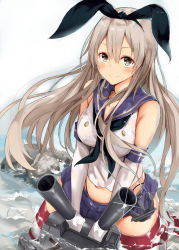 Rule 34 | 10s, 1girl, aged up, anchor, anchor hair ornament, bad id, bad pixiv id, bare shoulders, black panties, blush, breasts, brown eyes, brown hair, commentary request, crop top, curvy, elbow gloves, gloves, hair ornament, hairband, highleg, highleg panties, kantai collection, kneeling, koinobori (ajc90839), long hair, looking at viewer, medium breasts, microskirt, miniskirt, navel, panties, rensouhou-chan, sailor collar, school uniform, serafuku, shimakaze (kancolle), skirt, smile, solo, striped clothes, striped thighhighs, thighhighs, thong, underwear, white gloves, wide hips