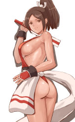 Rule 34 | 1girl, ass, breasts, fatal fury, highres, large breasts, ponytail, shiranui mai, solo