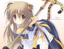 Rule 34 | 10s, 1girl, 2010, animal ears, arch bishop (ragnarok online), bad id, bad pixiv id, blush, cross, emily (pure dream), garter straps, gravity (company), long hair, new year, ragnarok online, smile, solo, tail, thighhighs, tiger ears, tiger tail
