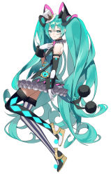 Rule 34 | 1girl, aqua eyes, aqua hair, argyle, argyle clothes, argyle legwear, arm at side, armband, asymmetrical footwear, asymmetrical legwear, bad id, bad pixiv id, bare shoulders, black footwear, black sleeves, black thighhighs, bow, bowtie, breasts, bubble skirt, buttons, center frills, closed mouth, detached sleeves, double-breasted, eyelashes, eyes visible through hair, frills, full body, gloves, grey thighhighs, hair between eyes, hair ornament, hand on own chest, hat, hatsune miku, highres, light smile, long hair, looking afar, magical mirai (vocaloid), magical mirai miku, magical mirai miku (2019), mini hat, mini top hat, mismatched footwear, mismatched legwear, neck ruff, pink bow, pink bowtie, platform footwear, pom pom (clothes), rsk (tbhono), shoes, shoulder blades, sidelocks, simple background, single detached sleeve, skindentation, skirt, small breasts, solo, star (symbol), star in eye, striped clothes, striped thighhighs, symbol in eye, thighhighs, top hat, traditional bowtie, tsurime, twintails, two-tone legwear, underbust, vertical-striped clothes, vertical-striped thighhighs, very long hair, vocaloid, wavy hair, white background, white footwear, white gloves, white hat, white skirt, white thighhighs, wing collar, wrist cuffs, zettai ryouiki