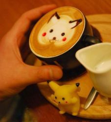 Rule 34 | coffee, creatures (company), food, game freak, gen 1 pokemon, latte art, latte art (medium), lowres, nintendo, photo (medium), pikachu, pokemon, pokemon (creature), unconventional media