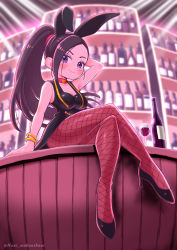 Rule 34 | 1girl, absurdres, cup, dragon quest, dragon quest xi, drinking glass, full body, fushicho, highres, leotard, martina (dq11), playboy bunny, solo, wine glass