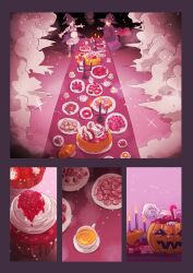 Rule 34 | 2girls, absurdres, blurry, cake, candle, candy, checkerboard cookie, cloak, cookie, cupcake, depth of field, food, from above, gelatin, halloween, hat, highres, idolmaster, idolmaster cinderella girls, jello, kohinata miho, lollipop, macaron, multiple girls, pastry, pumpkin, sweets, tagme, takamori aiko, tea, teapot, tomawarinosuizou, witch, witch hat