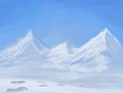 Rule 34 | footsteps, hone-hone, mountain, no humans, scenery, snow, tagme