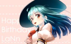 Rule 34 | 1girl, :d, blue hair, blush, bow, breasts, from below, happy birthday, hat, hinanawi tenshi, long hair, looking at viewer, open mouth, puffy short sleeves, puffy sleeves, red eyes, short sleeves, small breasts, smile, solo, teeth, touhou, welt (kinsei koutenkyoku)