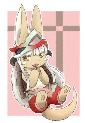 Rule 34 | 10s, artist request, brown eyes, rabbit, furry, long hair, made in abyss, nanachi (made in abyss), open mouth, white hair