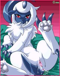 Rule 34 | absol, anus, blush, claws, creatures (company), furry, g-sun, game freak, gen 3 pokemon, horns, lowres, nintendo, pawpads, pokemon, pokemon (creature), pussy, red eyes, single horn, tail