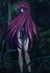 Rule 34 | 10s, 1girl, absurdres, ass, closed eyes, female focus, high school dxd, highres, long hair, nature, outdoors, panties, plant, red hair, rias gremory, socks, solo, standing, underwear, very long hair