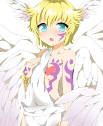 Rule 34 | 00s, angel wings, blonde hair, blue eyes, digimon, digimon frontier, head wings, lucemon, wings
