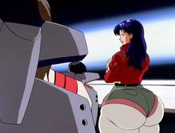 Rule 34 | 1girl, anime screenshot, ass, chetrippo, huge ass, katsuragi misato, neon genesis evangelion, screencap, tagme, third-party edit