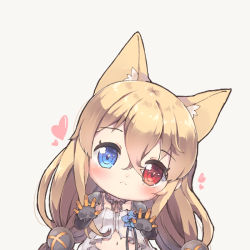 Rule 34 | 1girl, animal ear fluff, animal ears, babydoll, bad id, bad pixiv id, black gloves, blue eyes, blue flower, blue rose, blush, cat ears, chibi, closed mouth, detached collar, flower, foreign blue, g41 (girls&#039; frontline), girls&#039; frontline, gloves, grey background, hair between eyes, hair ornament, hands up, head tilt, heart, heterochromia, long hair, looking at viewer, navel, red eyes, rose, simple background, solo, very long hair, white babydoll