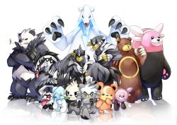 Rule 34 | bear, beartic, bewear, claws, commentary request, creature, creatures (company), crossed arms, cubchoo, fighting stance, full body, galarian form, galarian zigzagoon, game freak, gen 2 pokemon, gen 5 pokemon, gen 6 pokemon, gen 7 pokemon, gen 8 pokemon, kubfu, legendary pokemon, looking at viewer, nintendo, no humans, obstagoon, osomatsu1ban, outstretched arms, pancham, pangoro, pokemon, pokemon (creature), reflection, serious, simple background, spread arms, standing, stufful, teddiursa, tongue, tongue out, ursaring, urshifu, urshifu (rapid), urshifu (single), white background